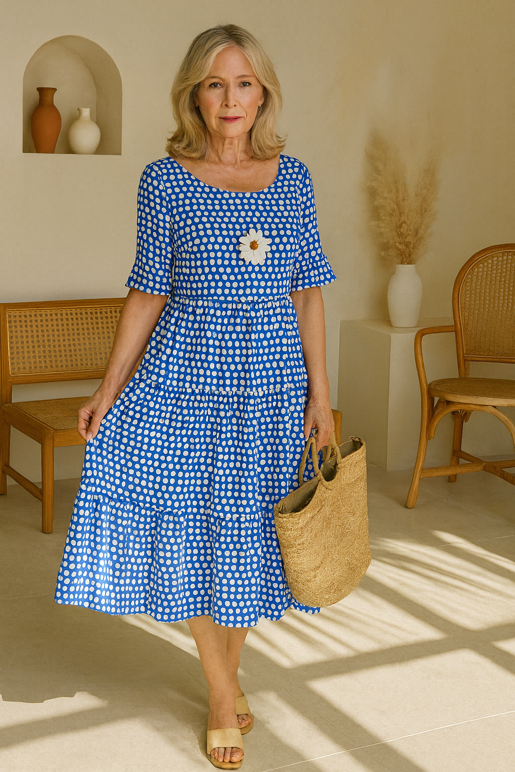Zerelle | Midi-Kleid mit kurzen Ärmeln