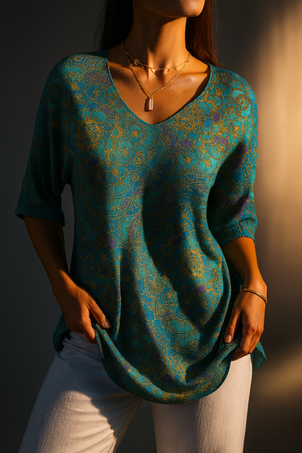 Renate | Lässiger Pullover mit Retro-Kunstdruck