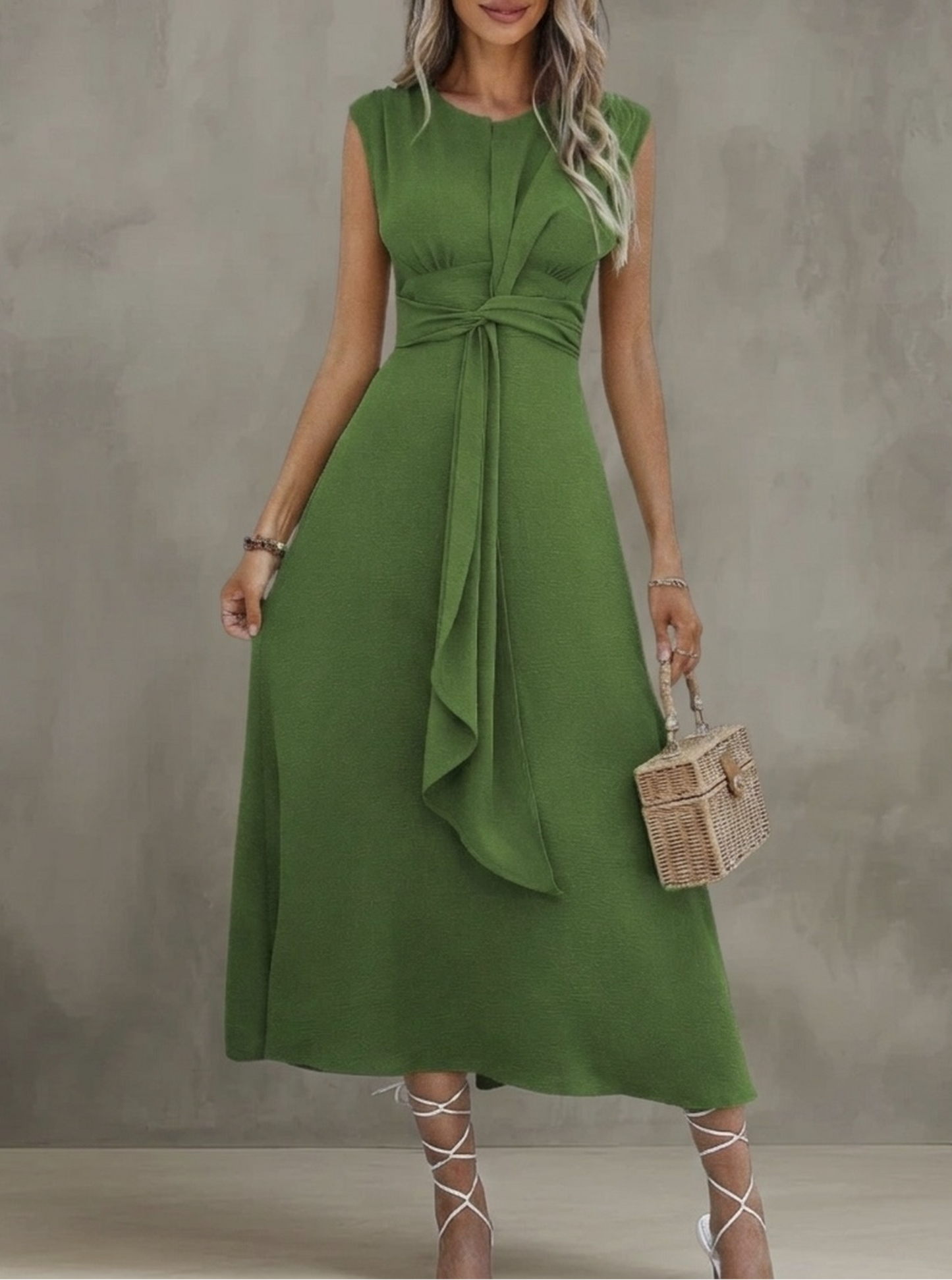 Reese | Elegant Ärmellos Rundhalsausschnitt Maxikleid