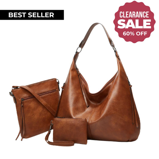 Weich fallende Hobo-Handtasche – 3-teiliges Set – Müheloser Stil, All-in-One-Set