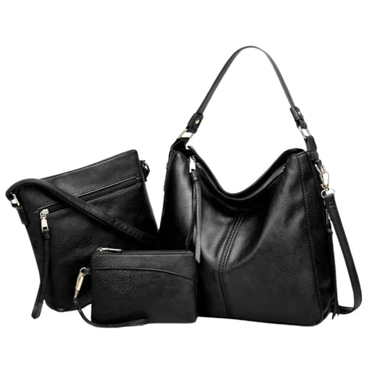 Premium-Leder-Dreiteiliges Hobo-Taschen-Set