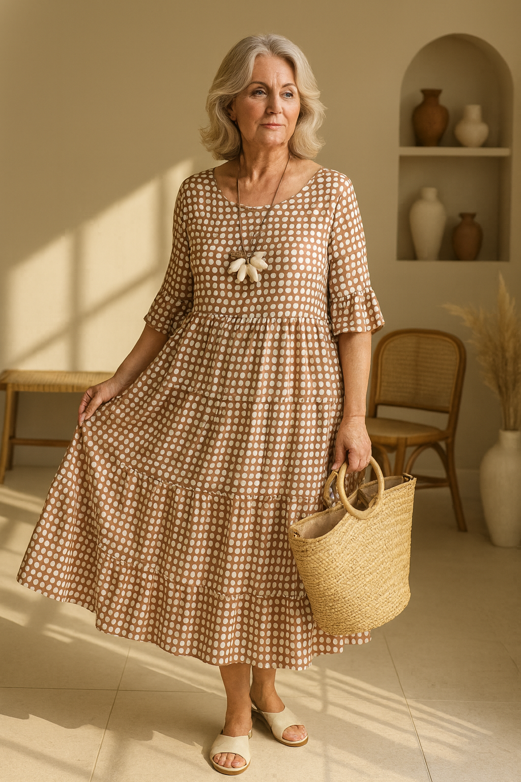 Zerelle | Midi-Kleid mit kurzen Ärmeln