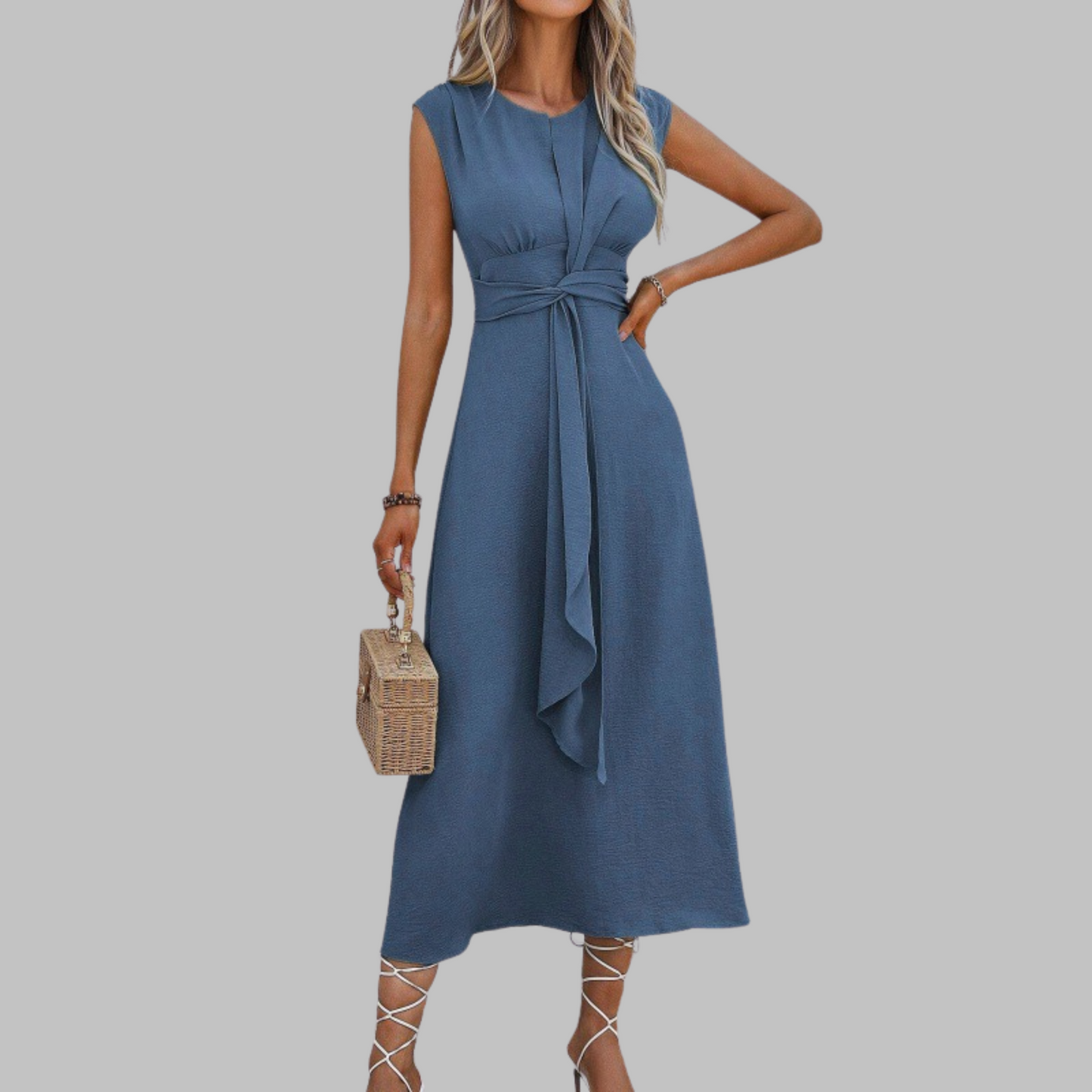 Reese | Elegant Ärmellos Rundhalsausschnitt Maxikleid