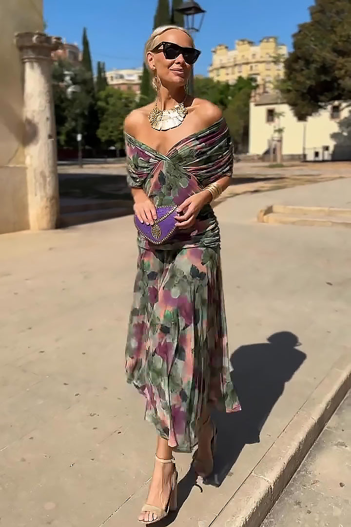 Rosamund | Elegantes Maxikleid für festliche Anlässe mit V-Ausschnitt