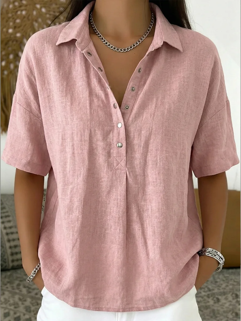 Pabasara | Bluse Mit Kragen Und Knopf