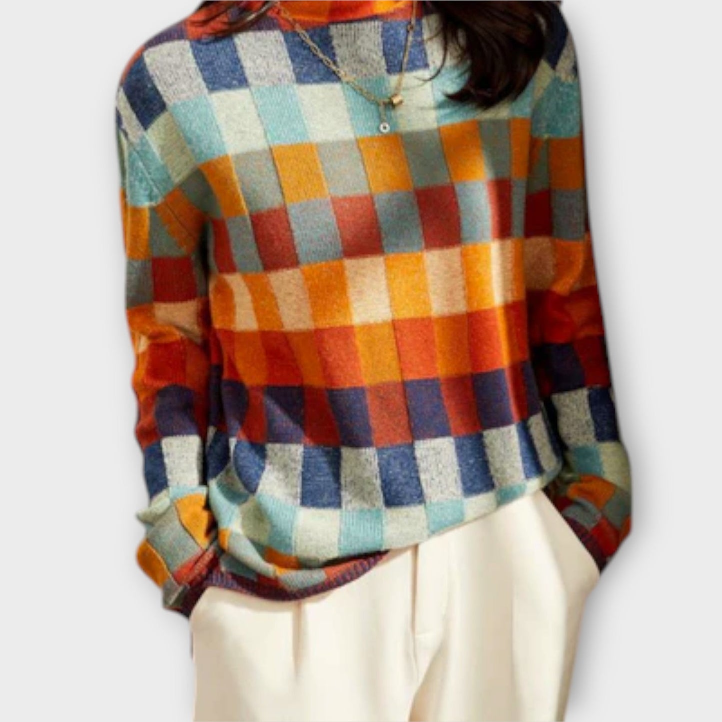 Erika | Patchwork Rollkragenpullover