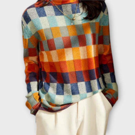 Erika | Patchwork Rollkragenpullover