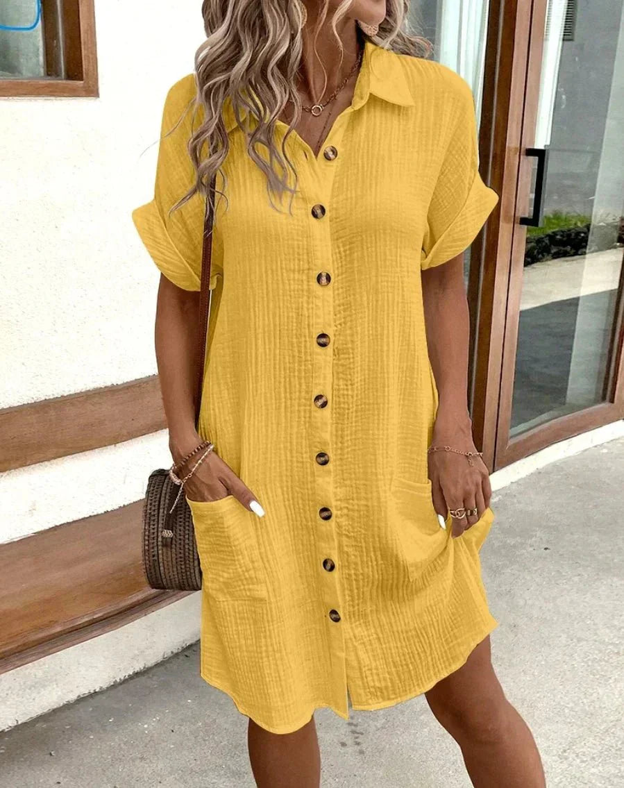 Luz | Bequemes Hemdkleid mit Knöpfen